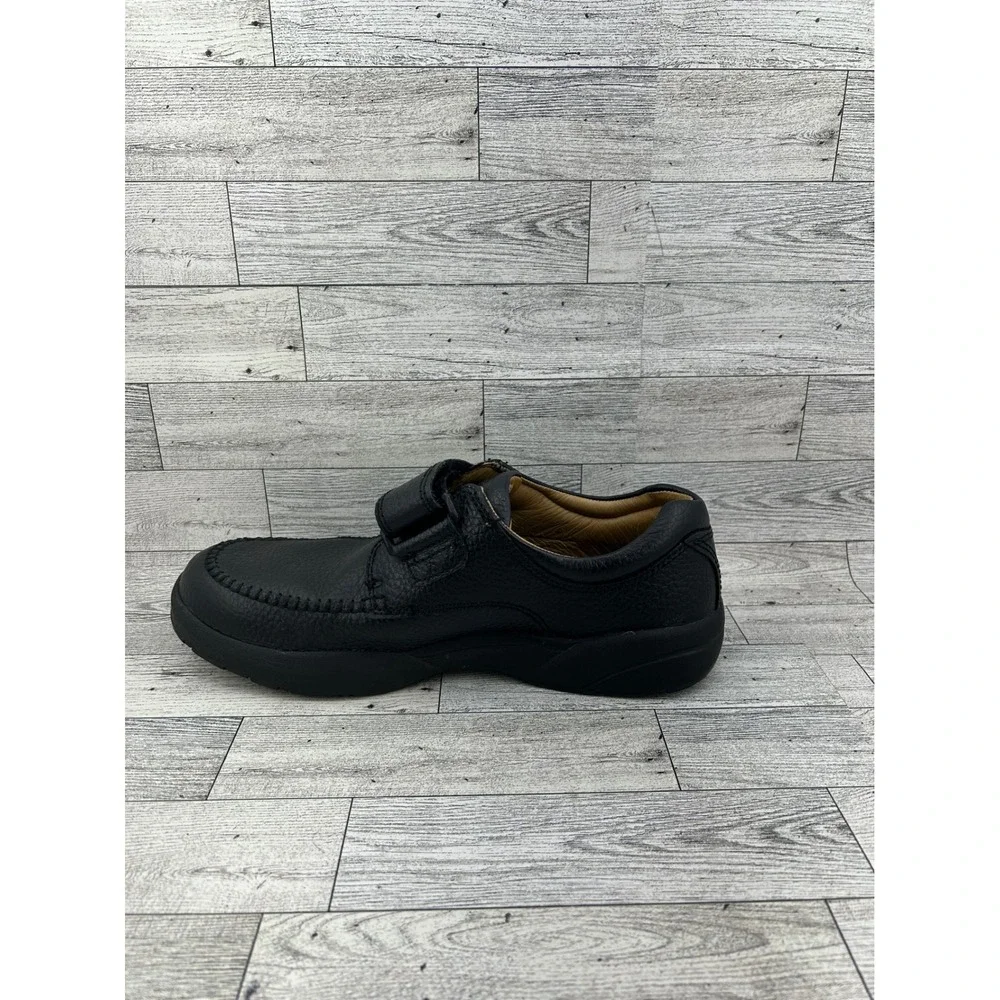 Dr. Comfort Scott Men 9.5 M Black Leather Orthopedic Hook Loop Strap Shoes 9210